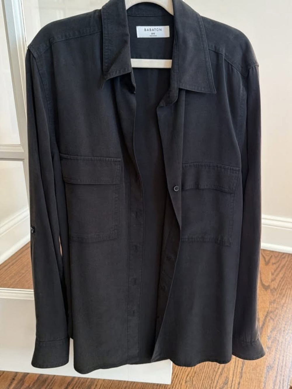 Babaton Black Lightweight Utility Shirt Jacket
